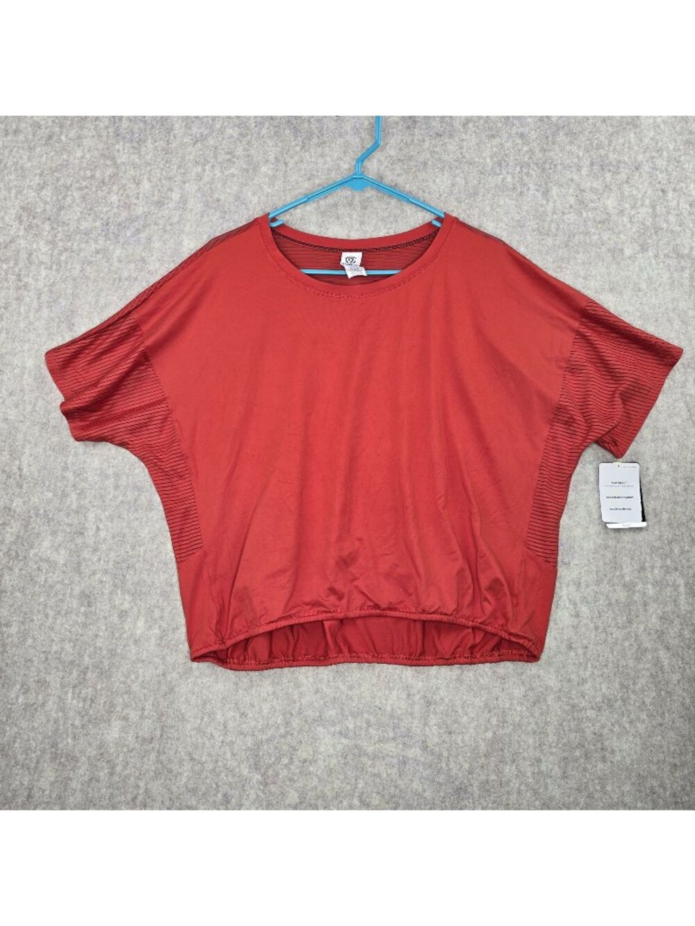 Champion Womens Short Sleeve Loose Fit Striped Top Red Size M Duo Dry+ Polyester
